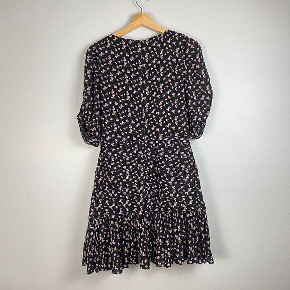 Tanya Taylor Pansy Floral Puff-Sleeve Flounce Mini Dress - Picture 3 of 12